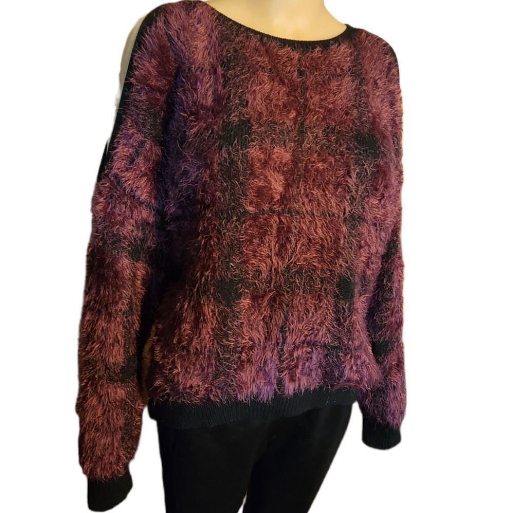 Express Sweater Cold Shoulder Multi Purple Womens Size XSmall